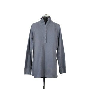 Duluth Trading men's stand‎ up collar rib knit thermal Henley shirt L